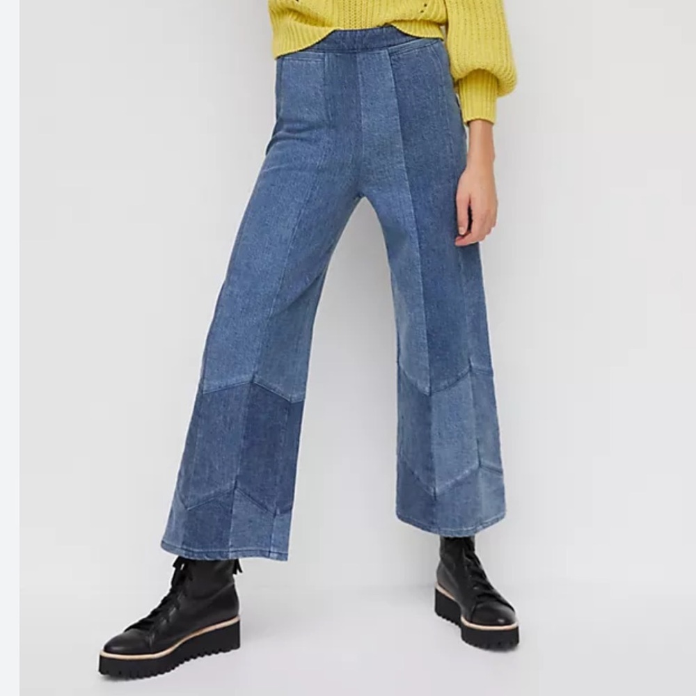 Pilcro Patchwork Ultra High-Rise Wide-Leg Jeans‎ 25